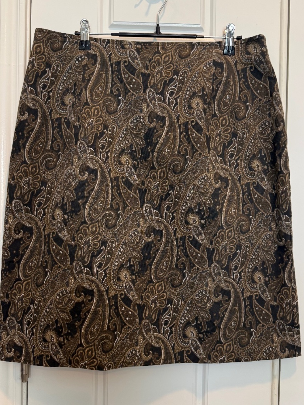 Y2K Paisley Midi Skirt - Chic Retro Business Casual Size 14